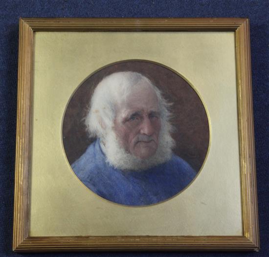 Henry M. Terry (1879-1920) Portrait of a fisherman tondo, 7.5in.